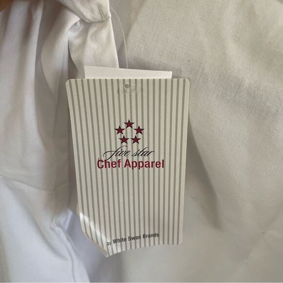 Men’s Five Star Chef Apparel White Chef Jacket Plus Size 3X NWT! - Picture 3 of 8